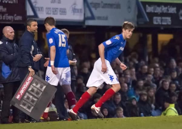 Adam Webster makes his Pompey debut against West Ham in January 2012, aged 17   Picture: Barry Zee