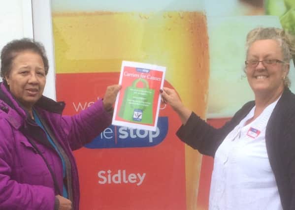 One Stop manager Kerry Fielding with Heart of Sidley secretary Linda Seddon. Photo courtesy of Heart of Sidley