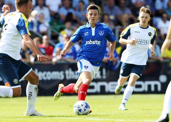 Conor Chaplin in action for Pompey against the Hawks last summer Picture: Joe Pepler