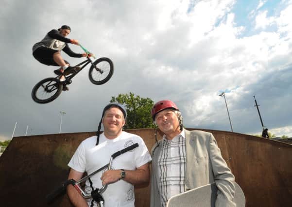 Crawley Borough Council cabinet member for wellbeing Cllr Chris Mullins at the skatepark in Southgate Playing Fields - picture submitted by the council