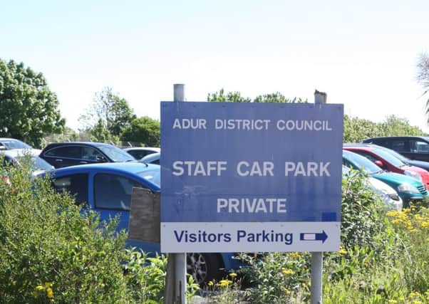 DM16119349a.jpg Adur District Council staff car park, Ham Road, Shoreham. Photo by Derek Martin SUS-160523-201901008