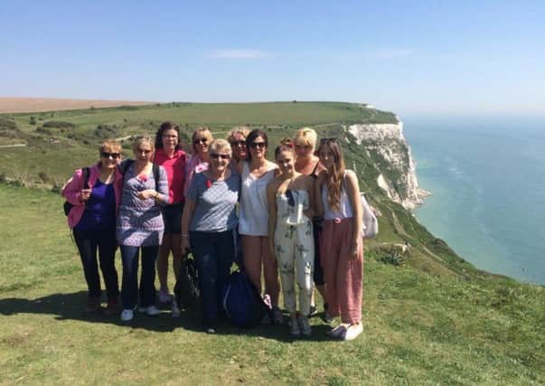 Staff from The Laurels Primary School during the sponsored walk along the White Cliffs of Dover