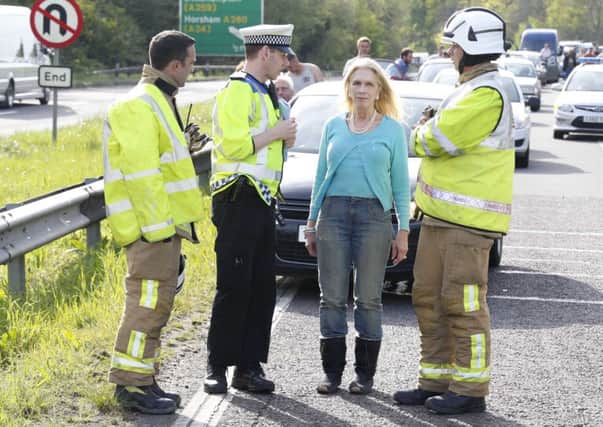 Lady Colin Campbell, pictured on the day of the car crash. Picture: Eddie Mitchell