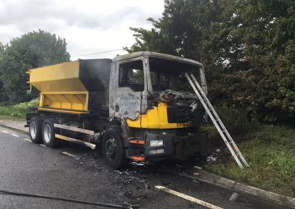Lorry fire on Bognor Road