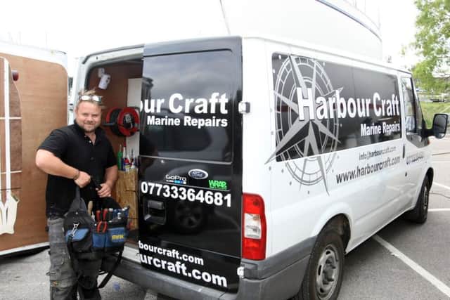 He has converted a van into a mobile workshop