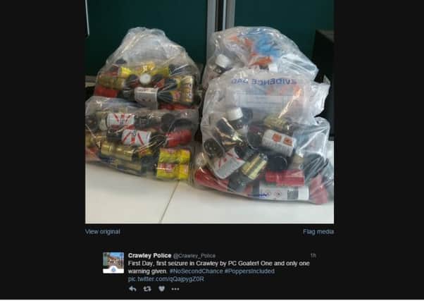Crawley Police tweeted about seizing poppers