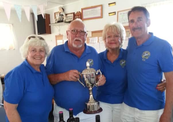 Kate and Tony Nixon and Sue and Glyn Dobson won the fours at Little Spain