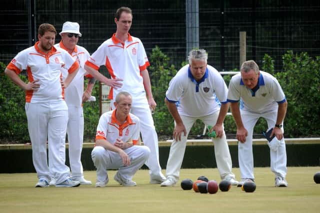 Horsham Bowls Club hosting their first-ever home counties league match. Sussex v Middlesex. Pic Steve Robards SR1615155 SUS-160530-131208001