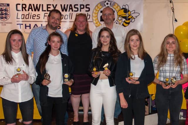The Wasps Under-16 squad with manager Kelly Byworth and coach Pat Harper.