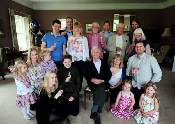 Robert Ashby celebrates his 100th birthday with his family. Picture: Kate Shemilt ks16000727-2