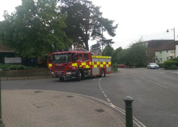 Firefighters in Horsham town centre