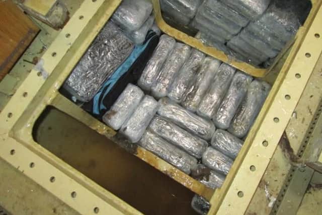 Cocaine with a street value of up to Â£120 million was found on the yacht. SUS-160406-095936001