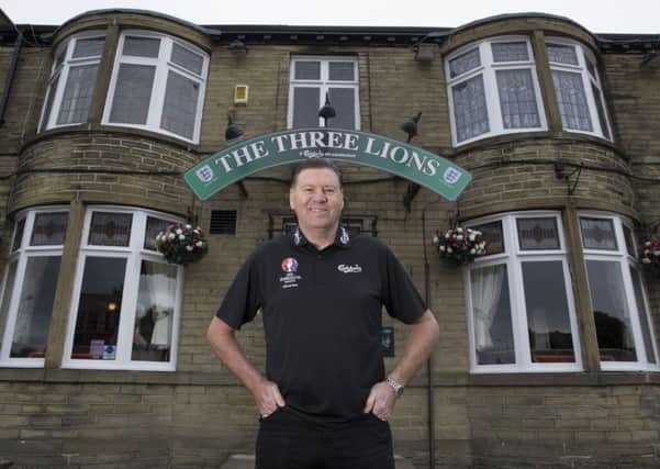 Chris Waddle met England fans at The Three Lions pub in Bradford as part of Carlsbergs Pubstitutions' campaign.