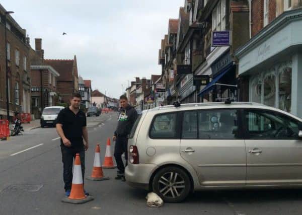 Uckfield councillor James Anderson was among a group of people who helped stop a runaway car in Grove Road. Phot by Donna French SUS-160606-101702001