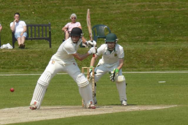 Hastings Priory v Burgess Hill cricket action - Elliot Hooper batting for Priory SUS-160506-213932002