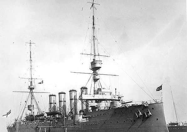 HMS Hampshire hit a mine while carrying Lord Kitchener to talks in Russia