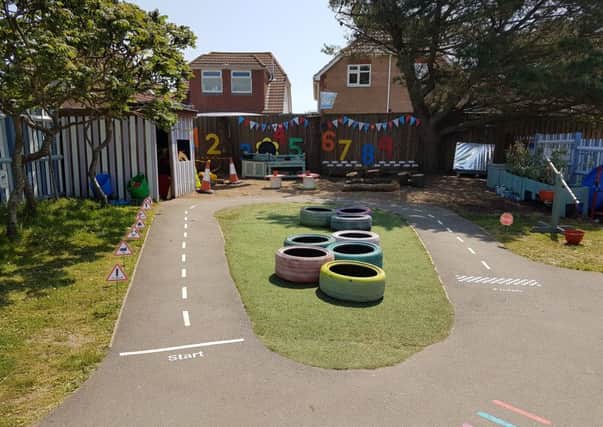 Renovated garden at Shoreham Beach Primary School for reception children