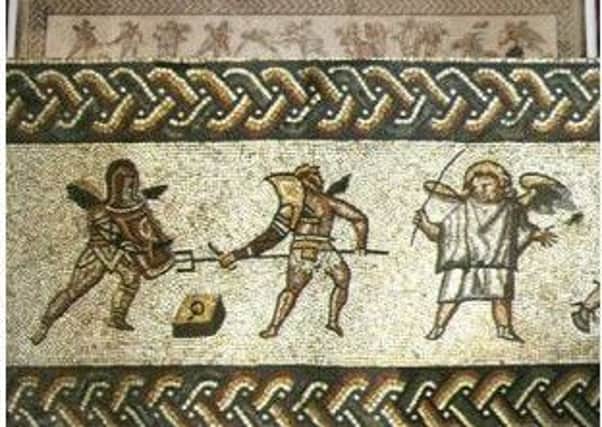 A mosaic floor at Bignor Roman Villa SUS-160706-155924001