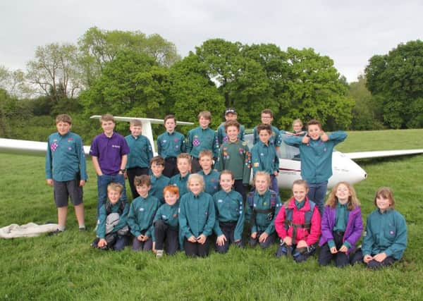 Scouts from the 1st Sullington & Storrington Scout Group at Southdown Gliding Club