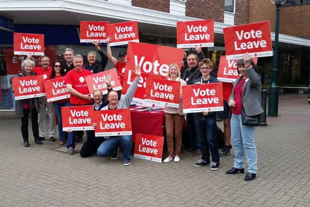 Tim Loughton, East Worthing and Shoreham, joins Vote Leave campaigners in Burgess Hill (photo submitted). SUS-160606-103958001