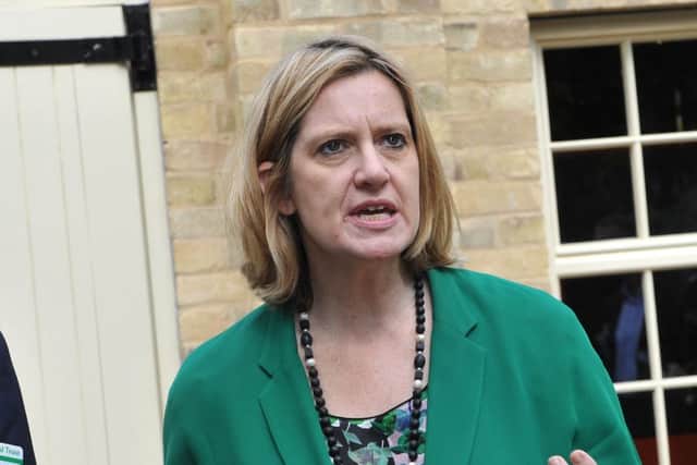 Hastings and Rye MP Amber Rudd, pictured last year, rounded on Boris Johnson in an EU referendum debate last night