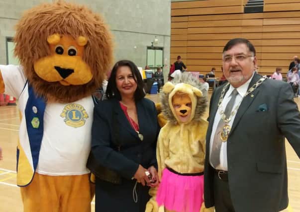Crawley mayor Cllr Raj Sharma and Crawley Lions president Mike Sexton at the annual Lions' It's a Knockout event at Crawley K2 - picture submitted
