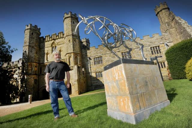 Sculptures at Battle Abbey, 30/9/15

Artist in residence Guy Portelli with his work. SUS-150930-154901001