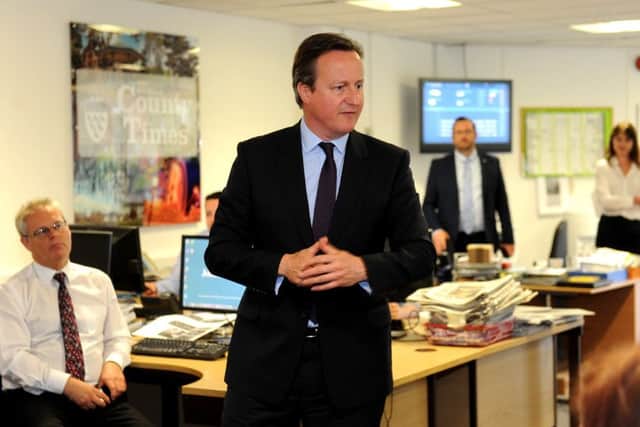 Prime Minister David Cameron visits the County Times Office. Pic Steve Robards  SR1616670 SUS-160613-150717001
