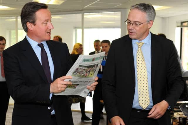 Prime Minister David Cameron visits the County Times Office. Pic Steve Robards  SR1616651 SUS-160613-162250001