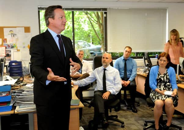 Prime Minister David Cameron visits the County Times office in Horsham. Pic Steve Robards  SR1616663 SUS-160613-162331001
