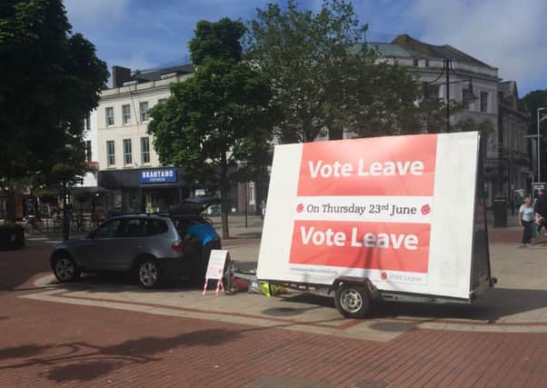 The Vote Leave campaign has set up camp in Worthing town centre today. Picture: Eddie Mitchell