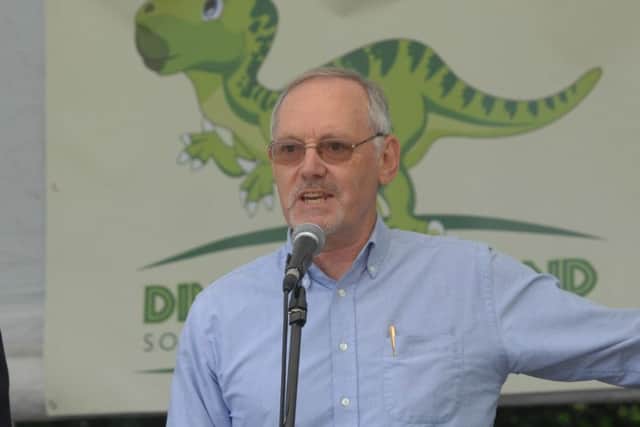 HDC cabinet member Jonathan Chowen at the Dinosaur Island official opening in Southwater Country Park  11/7/15 (Pic by Jon Rigby) SUS-150713-095805008
