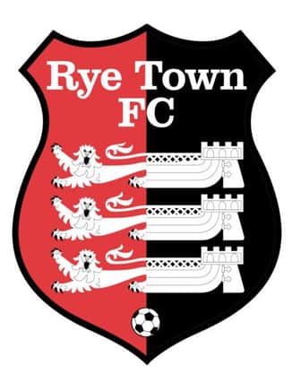 The crest of the newly-formed Rye Town Football Club, produced by bespoke graphic design company Rockett