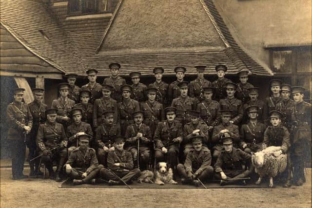 Royal Sussex Regiment 'Lowther's Lambs' Battalion Officers at Cooden 1915.