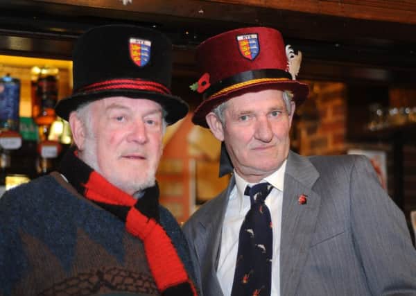 Jimper Sutton (right) with the late John Izod at the Battle Bonfire Boyes presentation in 2012. Photo by Terry Russell ENGSUS00120120925120635