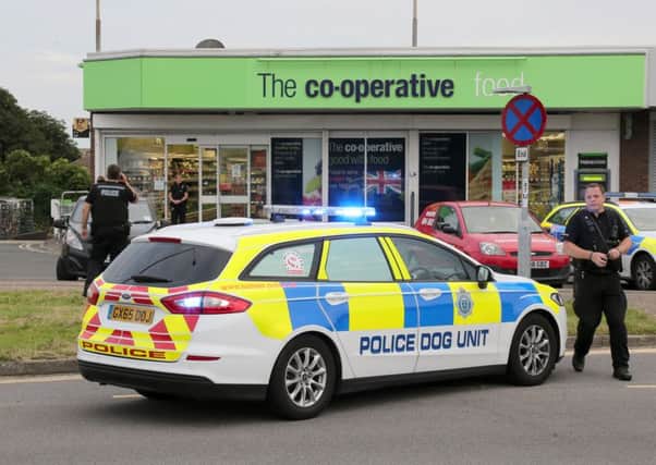 Police at the Co-op in Shoreham. Photo by Eddie Mitchell.