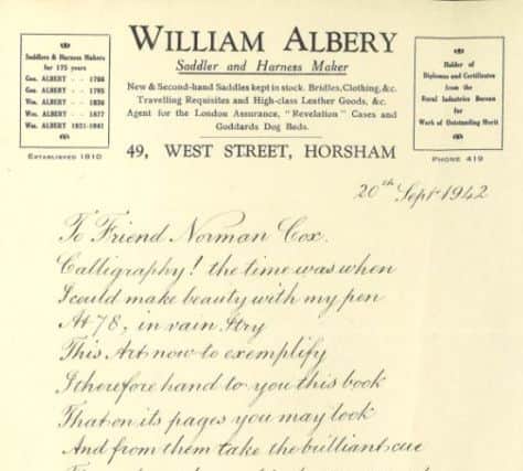 William Albery's letter