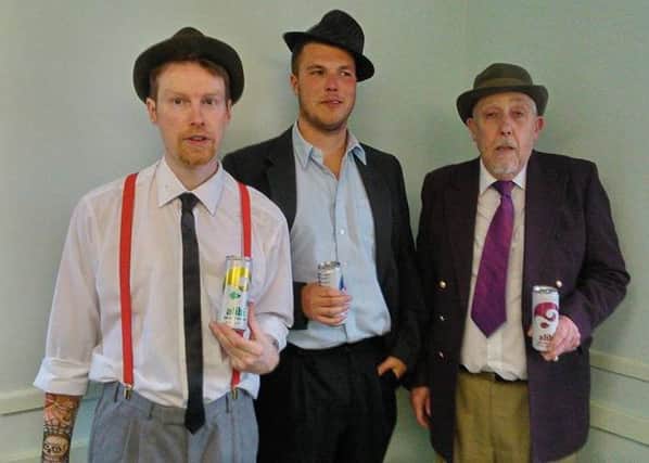 From left to right: Kruger (played by Colin Bolton), David (Jamie Crow) and Malone (John Croot).