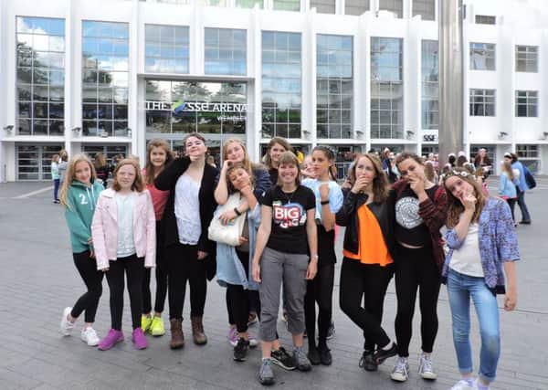 The Guides outside Wembley Arena ahead of the special anniversary concert
