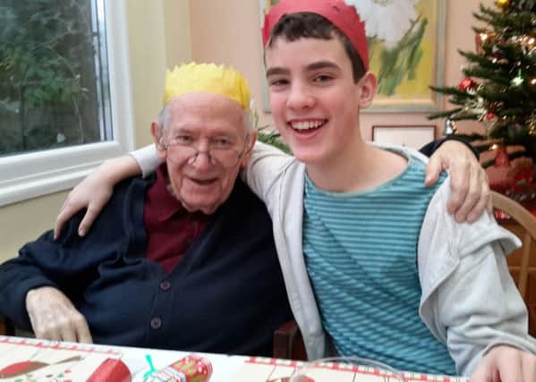 John Cooper Rankin with his grandson Daniel, Christmas 2014.