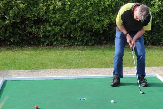 Derek Bentall from Crawley Down has been chosen to represent Great Britain in the European Seniors Championship after finishing fifth in the World Crazy Golf Championships - picture submitted PHUigJDK3FzK4QkN2Imh