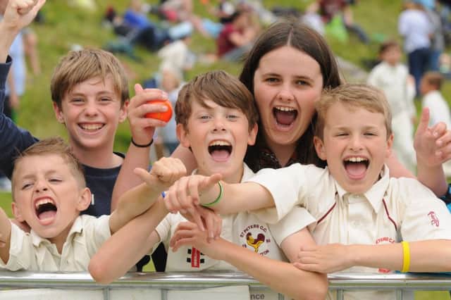 The crowd enjoy the cricket on Sunday. Picture: Kevin Shaw