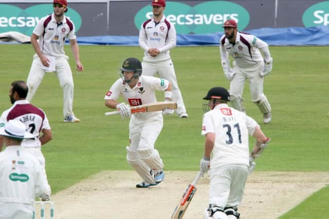 Action from Sussex's County Championship clash with Northants at Arundel Castle