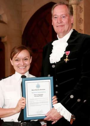 PC Amanda Phipps from Crawley with her award. Sussex Police picture