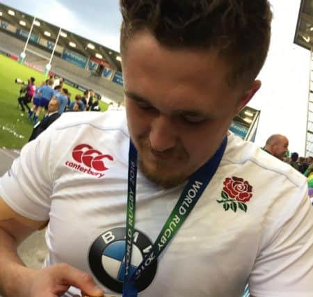 Charlie Piper England Rugby World Under-20 medal