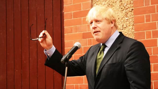 Boris Johnson opening an exhibition, Predators and Prey, at Waddesdon Manor