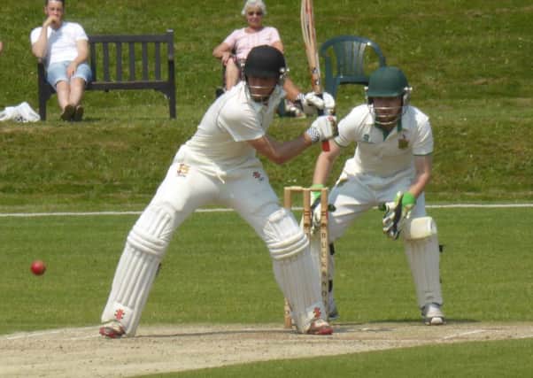 Elliot Hooper batting for Hastings Priory against Burgess Hill earlier this month