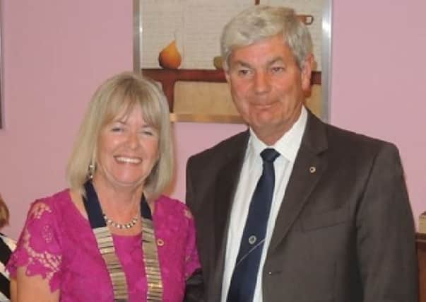 New president Marian Down with outgoing president Steve Coe