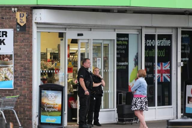Police at the Co-op in Shoreham. Photo by Eddie Mitchell.