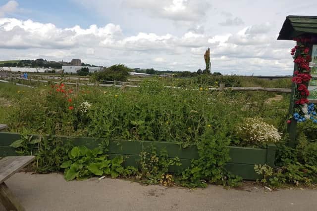 The temporary memorial for the victims of the Shoreham Airshow disaster was in a state of disarray, but has now been cleared up. Picture: Sara Collins